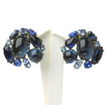 Vintage blue earrings w/melange of sapphire stones