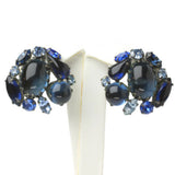 Vintage blue earrings w/melange of sapphire stones