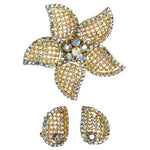 Dazzling vintage starfish brooch & earrings set