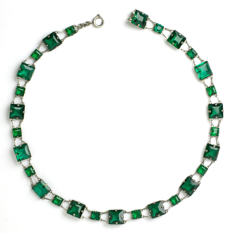 Emerald chicklet necklace
