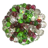 Glass beaded brooch with diamantes