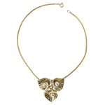 Gold, pearl & diamante brooch on snake chain