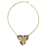 Gold, pearl & diamante brooch on snake chain