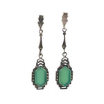 Chrysoprase earrings w/marcasites