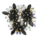 Vintage rhinestone brooch in black & white