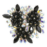 Vintage rhinestone brooch in black & white