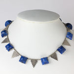 Lapis and silver pyramid necklace