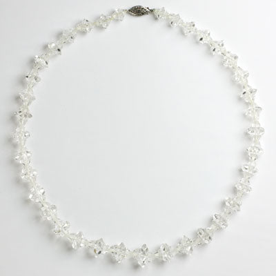 Rock crystal necklace with sterling clasp