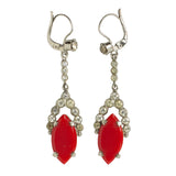Lipstick-red & diamante 1920s earrings