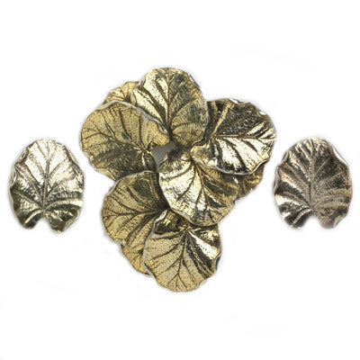 Gold leaf pin & earrings set