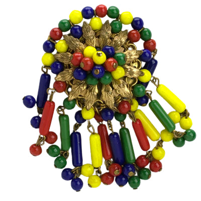 Colored bead brooch by Frank Hess