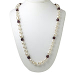 Miriam Haskell pearl necklace with amethyst beads