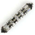 Art Deco bar brooch with onyx & crystal