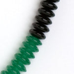 Close-up view of chrysoprase & onyx glass disks
