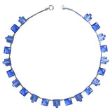 Blue chicklet necklace