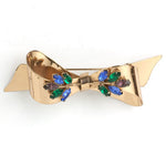 Ribbon bow brooch with gemstone bouquets
