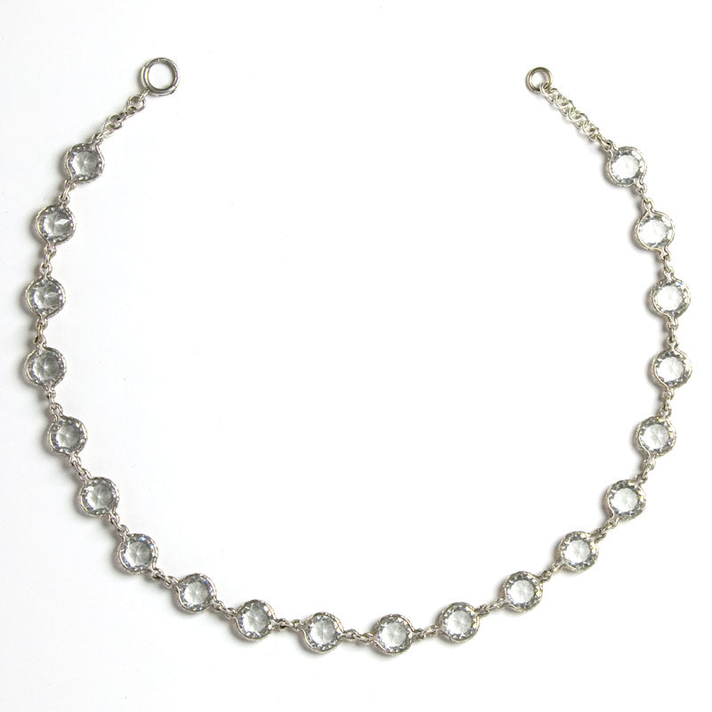 Necklace front, showing extension rings