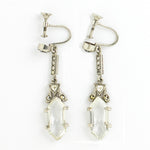 Crystal & marcasite pendant earrings