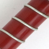 Red Bakelite Brooch with Chrome