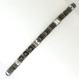 Black onyx bracelet with diamanté accents in sterling