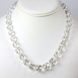 Faceted crystal bead necklace made of rock crystal