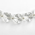 Close-up view of faceted beads