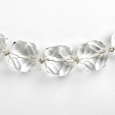 Close-up view of faceted beads