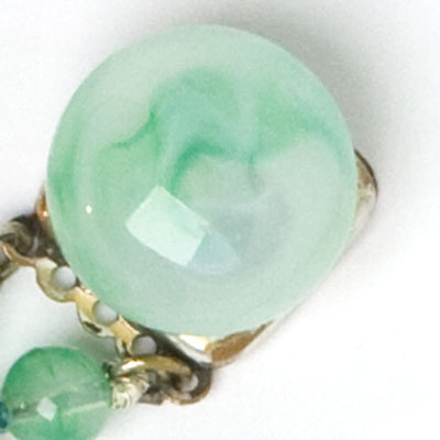 Rousselet signature button-shaped bead-topped clasp