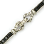 Close-up view of jeweled clasp