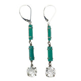 Chrysoprase & crystal dangling earrings