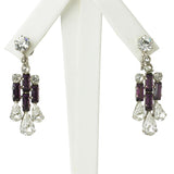 Vintage amethyst earrings w/diamantes