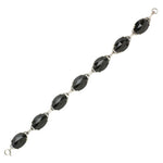 Front view of onyx & sterling Art Deco bracelet