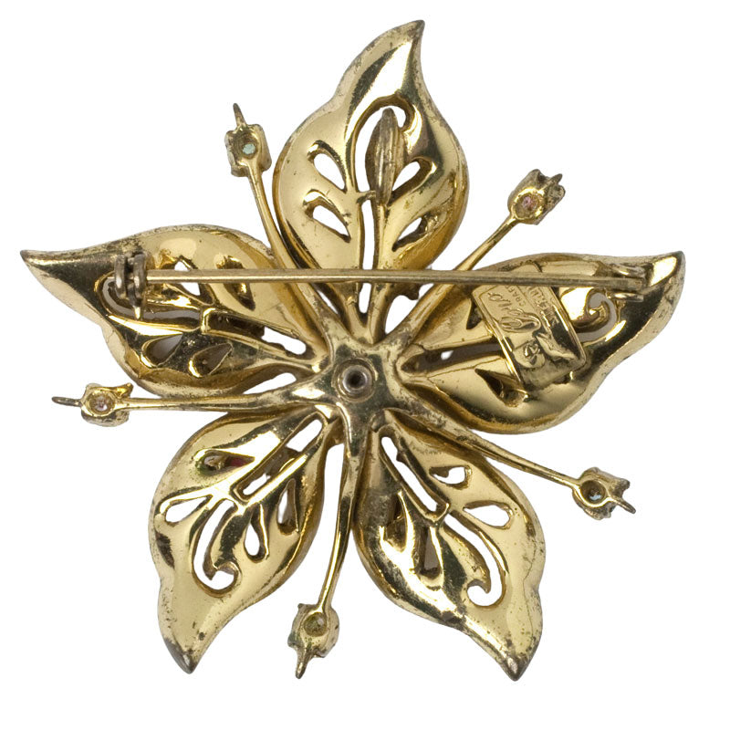 Back of flower brooch showing pendant loop