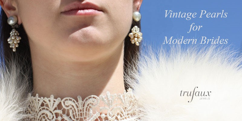 Vintage pearl jewelry for brides