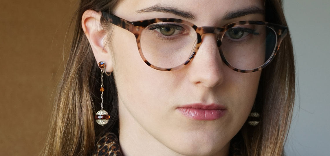 1920s Golden topaz and silver pendant earrings