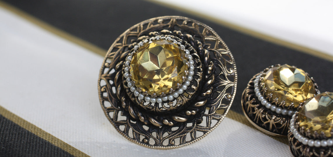 1950s Elsa Schiaparelli brooch and earrings set