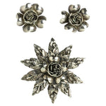 Hobé sterling jewelry set w/floral motif