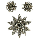 Hobé sterling jewelry set w/floral motif