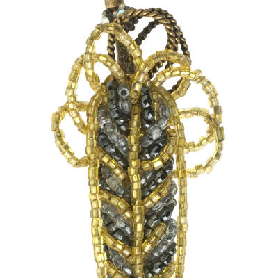 Close-up view of seed beads