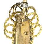 Close-up view of brooch back, showing construction