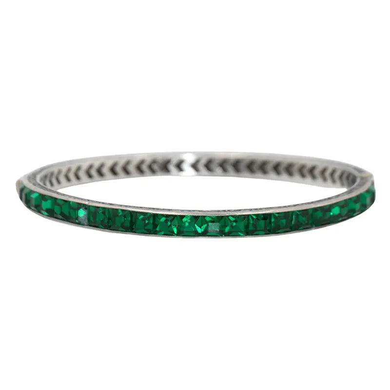 Art Deco emerald bangle