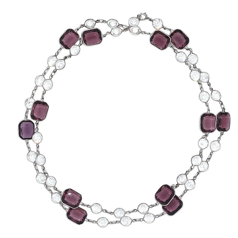 Vintage amethyst necklace with crystals