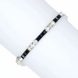 Black onyx bracelet w/diamantes in sterling