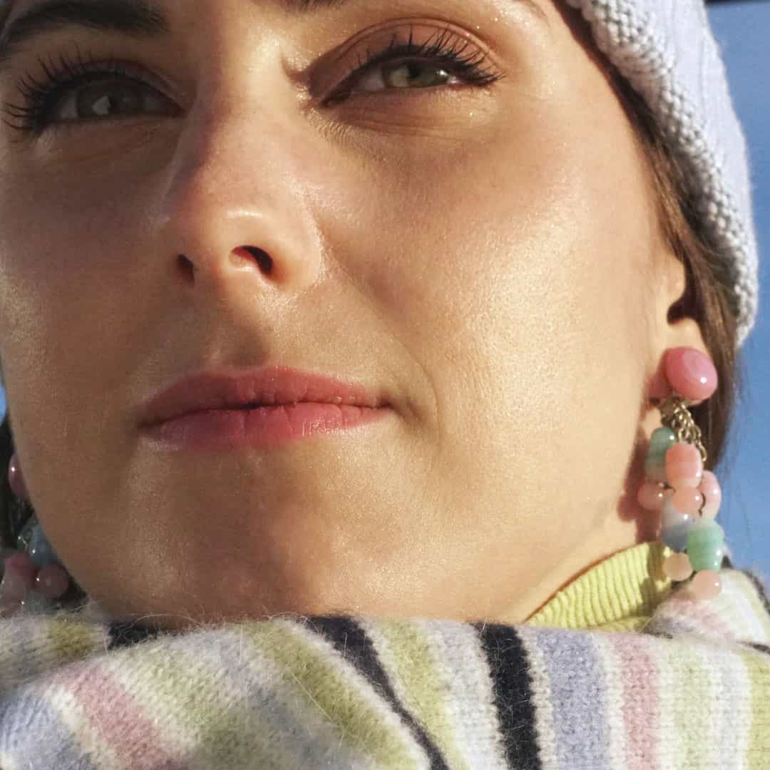 Winter pastel art glass dangling earrings by Louis Rousselet