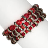 Ruby bead bracelet with rondelles