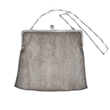 Vintage silver mesh purse w/jeweled clasp