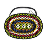 Colorful wood bead purse by Schonanek