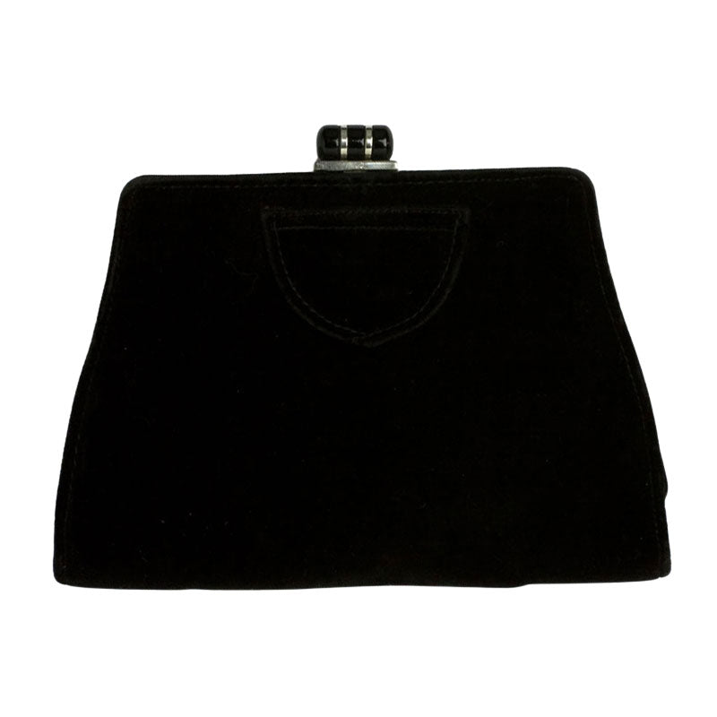 Vintage clutch purse in black velvet