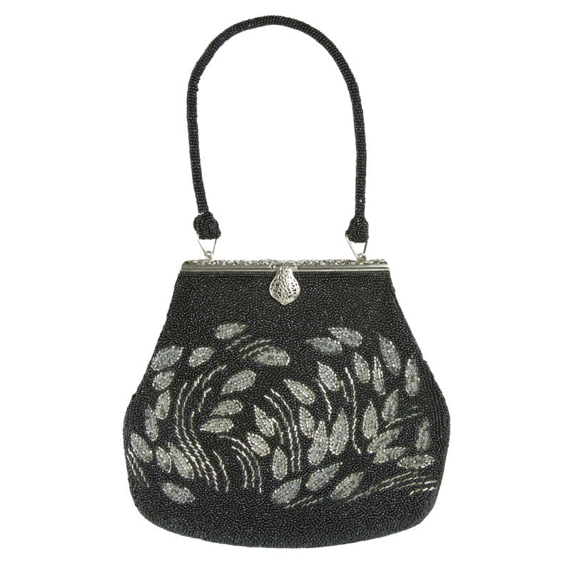 1930s handbag with black & silver beads