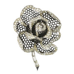 Vintage rose brooch in enamel & diamantes